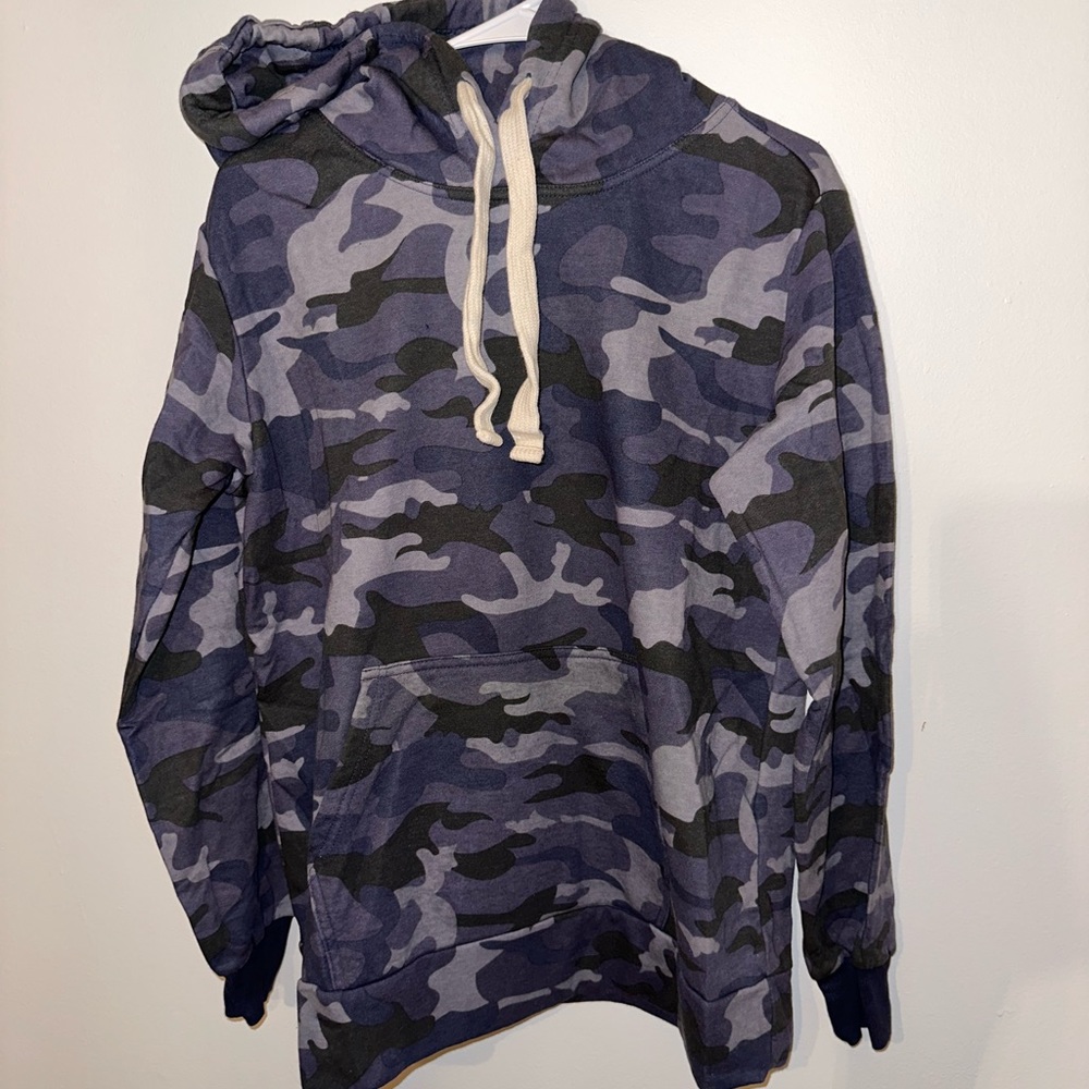 Zenana Blue Camo Hoodie